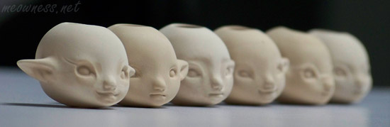 every eka has a slightly different face because the details are sculpted while the porcelain is still soft