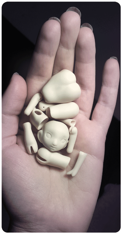 blank porcelain doll parts ready for china painting