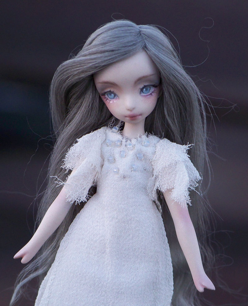 Close up portrait of ghost doll.