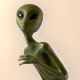 Polymer clay little green alien sculpture by ladymeow