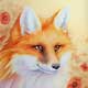 Fox and poppies, a watercolor painting by ladymeow